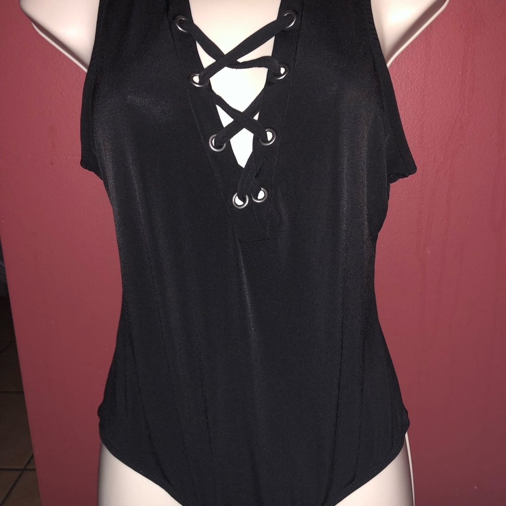Black Body Suit Top